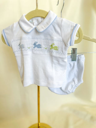 Light Blue Hoppity Hop Easter Classic Smocked Diaper Cover Set - Magnolia Baby - Everyday EDEN Boutique & Gifts