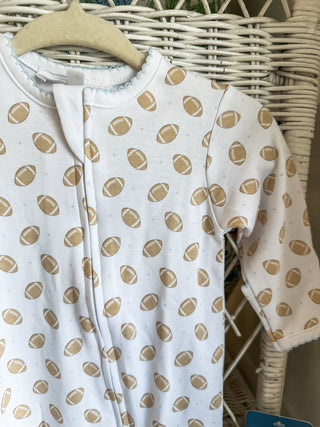 Light Blue Touchdown Cutie Zippie Footie - Everyday EDEN Boutique & Gifts