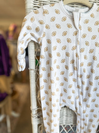 Light Blue Touchdown Cutie Zippie Footie - Everyday EDEN Boutique & Gifts