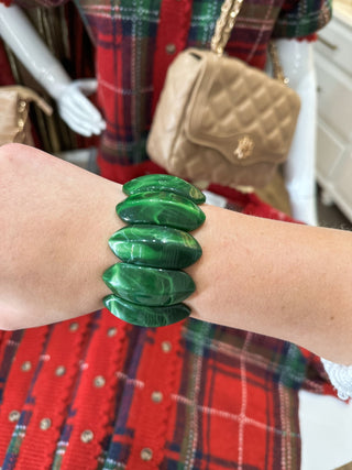 Light Green Acrylic 1.25" Stretch Bracelet - Everyday EDEN Boutique & Gifts