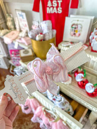 Light Pink Seersucker Headband Bow - Everyday EDEN Boutique & Gifts