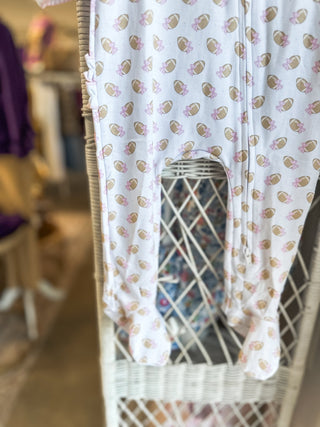 Light Pink Touchdown Cutie Zippie Footie - Everyday EDEN Boutique & Gifts