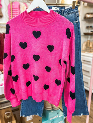 Lover Hearts Pink Sweater - Everyday EDEN Boutique & Gifts