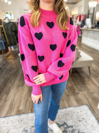 Lover Hearts Pink Sweater - Everyday EDEN Boutique & Gifts