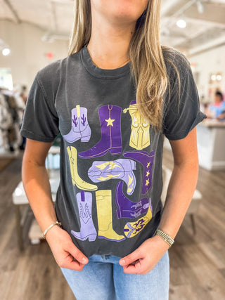 LSU Dressed In Boots Graphic Tee - Everyday EDEN Boutique & Gifts