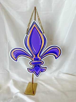 LSU/Saints Fleur De Lis - Double Sided Doorhanger - Everyday EDEN Boutique & Gifts