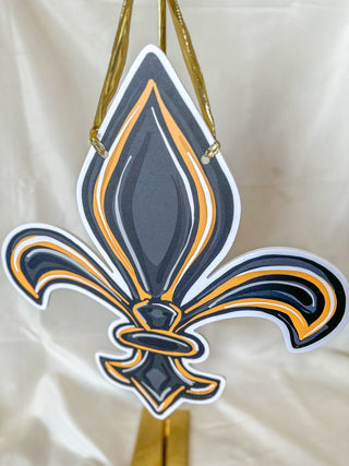 LSU/Saints Fleur De Lis - Double Sided Doorhanger - Everyday EDEN Boutique & Gifts