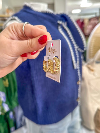 Macey 18K Gold Plated Bubble Hoop Earrings - Everyday EDEN Boutique & Gifts