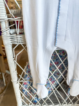 Magnolia Baby Precious Ducklings Blue Embroidered Footie - Everyday EDEN Boutique & Gifts