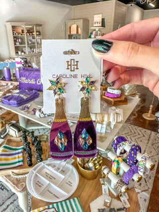 Mardi Champagne Bottle Earrings - Everyday EDEN Boutique & Gifts
