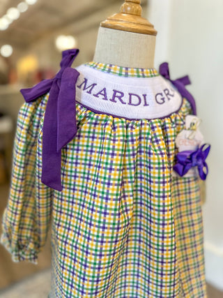 Mardi Gras Plaid Bow Detail Pants Set - OMG Custom - Everyday EDEN Boutique & Gifts