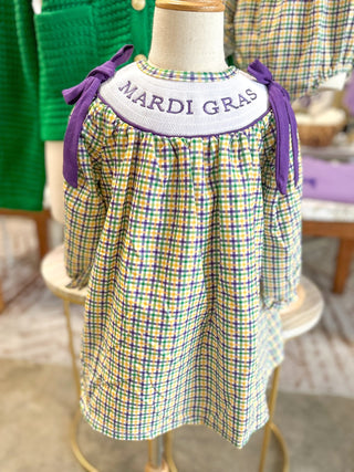 Mardi Gras Plaid Bow Detail Pants Set - OMG Custom - Everyday EDEN Boutique & Gifts