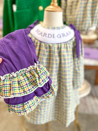 Mardi Gras Plaid Bow Detail Pants Set - OMG Custom - Everyday EDEN Boutique & Gifts