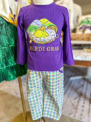 Mardi Gras Plaid Pants Set - OMG Custom - Everyday EDEN Boutique & Gifts