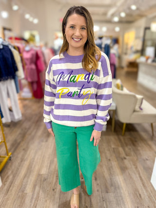 Mardi Party Festive Knit Long Sleeve Sweater - Everyday EDEN Boutique & Gifts