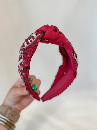 Maroon & White Gameday Headband - Everyday EDEN Boutique & Gifts