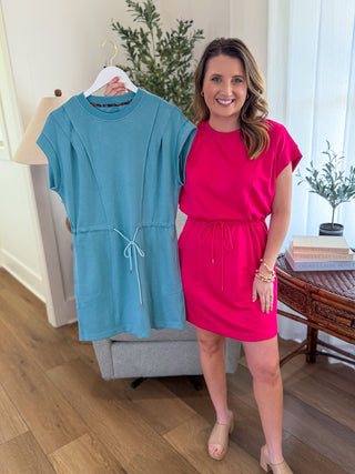 Mint Blue Sweet & Simple Tie Waist Mini Dress - Everyday EDEN Boutique & Gifts