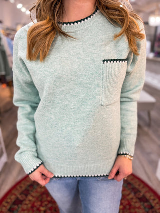 Mint Coastline Charm Sweater - Everyday EDEN Boutique & Gifts