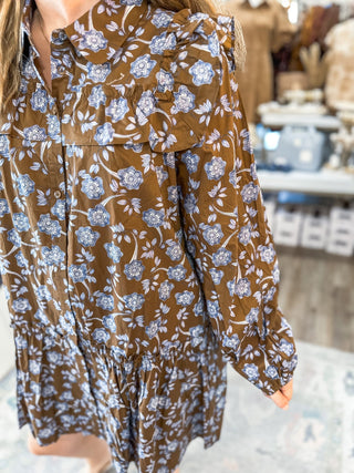 Mocha Blossom Mini Dress - Everyday EDEN Boutique & Gifts