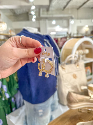 Monroe 18K Gold Plated Chain Hoop With Clear Crystal Charms Earrings - Everyday EDEN Boutique & Gifts