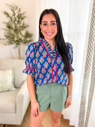 Navy All Eyes On You Floral Top - Everyday EDEN Boutique & Gifts