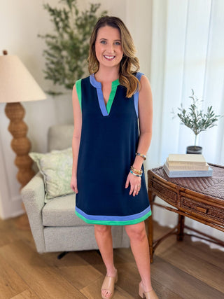 Navy Better Than Basic Contrast Mini Dress - Everyday EDEN Boutique & Gifts