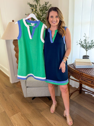 Navy Better Than Basic Contrast Mini Dress - Everyday EDEN Boutique & Gifts