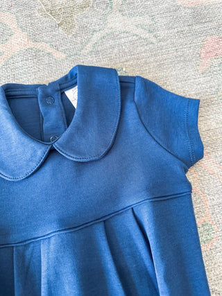 Navy Pleated Short Sleeve Bubble - Everyday EDEN Boutique & Gifts