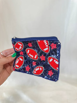 Navy & Red Friday Night Lights Coin Purse - Everyday EDEN Boutique & Gifts