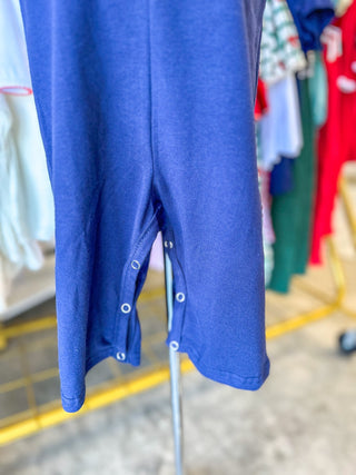 Navy W/ Santa Sleigh Christmas Holiday Celebration Boy Jon Jon - Everyday EDEN Boutique & Gifts