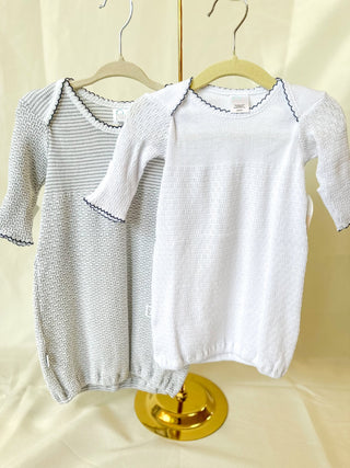 Newborn - Grey w/ Navy Blue Paty Pal Lap Shoulder Gown - Everyday EDEN Boutique & Gifts