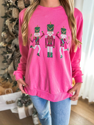 Nutcracker Cutie Pink Sequin Sweatshirt - Everyday EDEN Boutique & Gifts