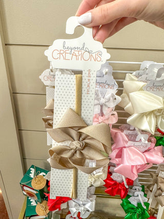 Oatmeal Medium Pantyhose Headband Bow - Everyday EDEN Boutique & Gifts