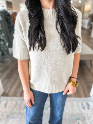 Oatmeal Timeless Ease Sweater Top - Everyday EDEN Boutique & Gifts