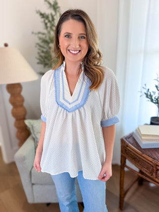 Off White Lovely Layers Short Sleeve Top - Everyday EDEN Boutique & Gifts