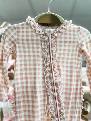 Olivia Ruffle Zip Footie - Everyday EDEN Boutique & Gifts
