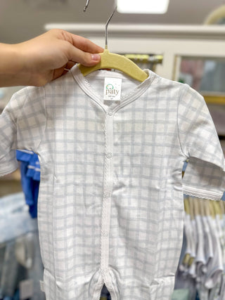 Paty Blue Gingham Footie - Everyday EDEN Boutique & Gifts