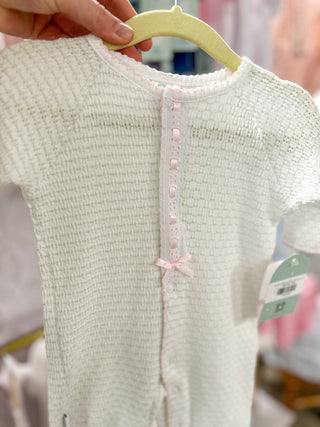 Paty Green Pinstripe W/ Pink Eyelet Trim Romper - Everyday EDEN Boutique & Gifts