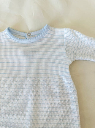 Paty Pal Blue w/ Blue Trim Pinstripe Romper - Everyday EDEN Boutique & Gifts