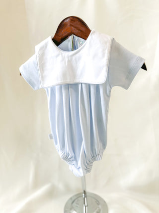 Paty Pima Bib Bubble Blue with White Bib - Everyday EDEN Boutique & Gifts