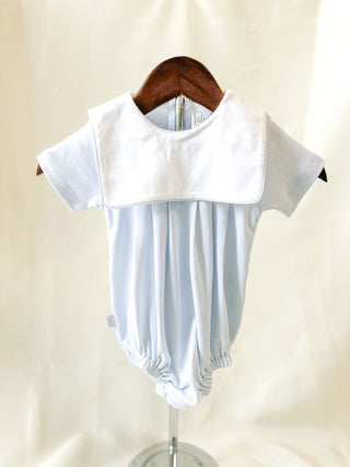 Paty Pima Bib Bubble Blue with White Bib - Everyday EDEN Boutique & Gifts
