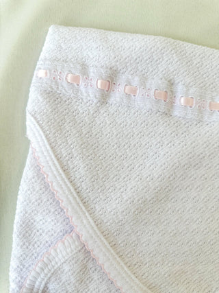 Paty Pink Eyelet Trim Receiving Blanket - Everyday EDEN Boutique & Gifts