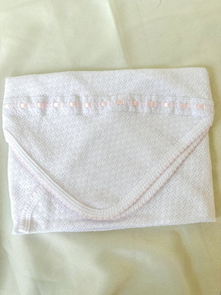 Paty Pink Eyelet Trim Receiving Blanket - Everyday EDEN Boutique & Gifts