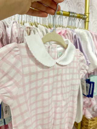 Paty Pink Gingham Collared Bubble - Everyday EDEN Boutique & Gifts