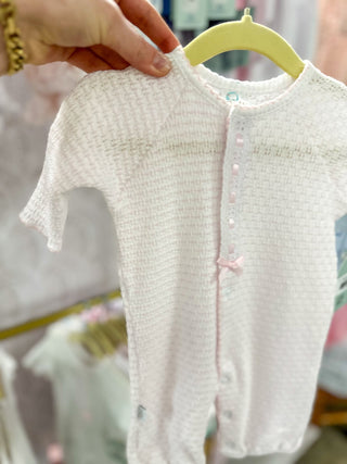 Paty Pink Pinstripe W/ Pink Eyelet Trim Romper - Everyday EDEN Boutique & Gifts