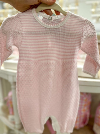 Paty Pink Striped Romper W/ White Trim - Everyday EDEN Boutique & Gifts