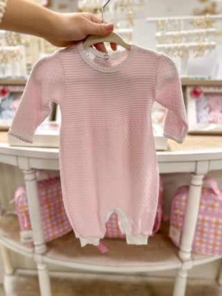 Paty Pink Striped Romper W/ White Trim - Everyday EDEN Boutique & Gifts