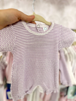 Paty Purple W/ White Pinstripes Bubble - Everyday EDEN Boutique & Gifts