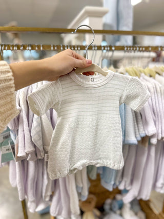 Paty White W/ Green Pinstripes Bubble - Everyday EDEN Boutique & Gifts