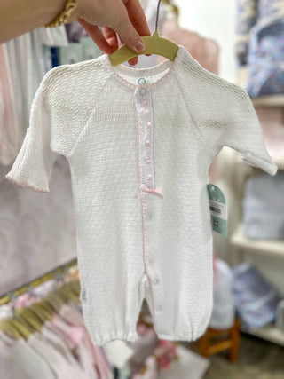 Paty White W/ Pink Eyelet Trim Romper - Everyday EDEN Boutique & Gifts